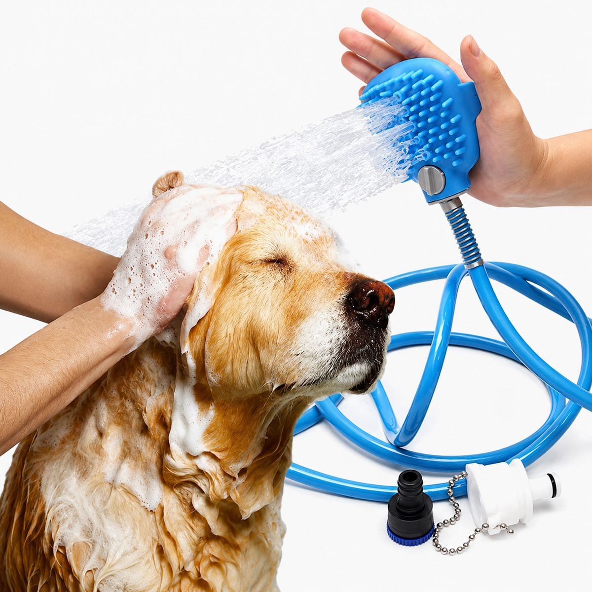 Manguera elástica para baño de mascota